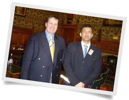 Pervez at the house of Lords with Scott Westbrook, chair of the national disabled police association 